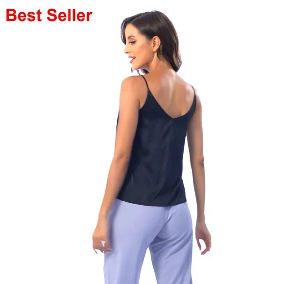 Silk Satin Camisole V-Neck Spaghetti Strap Tank Top XS-4X - Picture 7 of 7